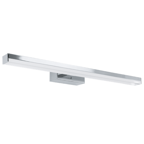 Hakana LED Spejllampe i metal Krom med skærm i hvid akryl, 24W LED, længde 58 cm, dybde 12 cm, højde 7 cm.